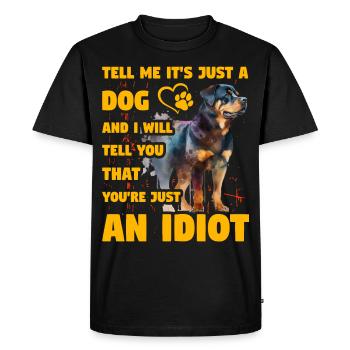 Rottweiler drôle de dicton - T-shirt Premium bio Homme - noir - Devant - Nico (187cm)