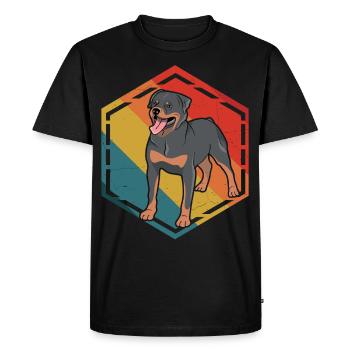 Rottweiler Rétro - T-shirt Premium bio Homme - noir - Devant - Nico (187cm)
