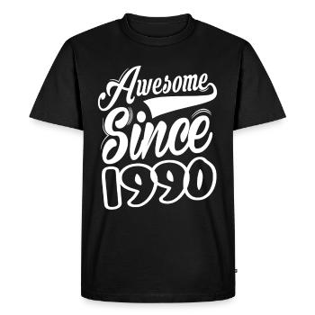 Awesome Since 1990 - Men's Premium Organic T-Shirt - black - Front - Nico (187cm)