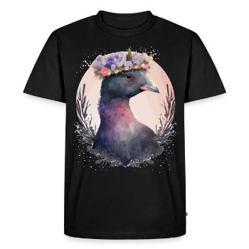 Mignon foulque Bird Watching Flower Crown Floral Birdin - T-shirt Premium bio Homme - noir - Devant - Nico (187cm)