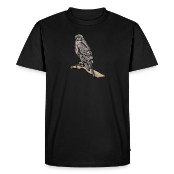 Épervier Oiseau I Motif d’oiseau de proie pour les ornithologues - T-shirt Premium bio Homme - noir - Devant - Nico (187cm)