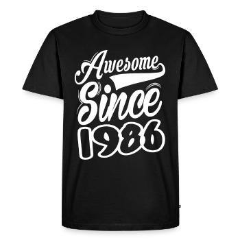 Awesome Since 1986 - Men's Premium Organic T-Shirt - black - Front - Nico (187cm)