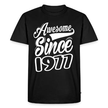 Awesome Since 1977 - Men's Premium Organic T-Shirt - black - Front - Nico (187cm)