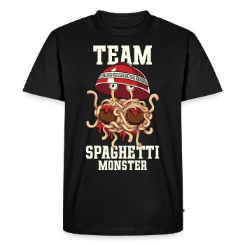 Flying Spaghetti Monster FSM - Men's Premium Organic T-Shirt - black - Front - Nico (187cm)