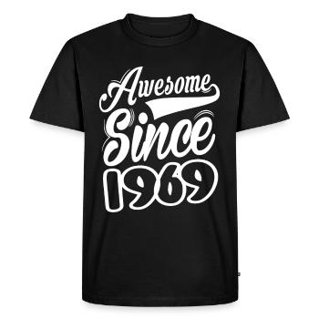 Awesome Since 1969 - Men's Premium Organic T-Shirt - black - Front - Nico (187cm)