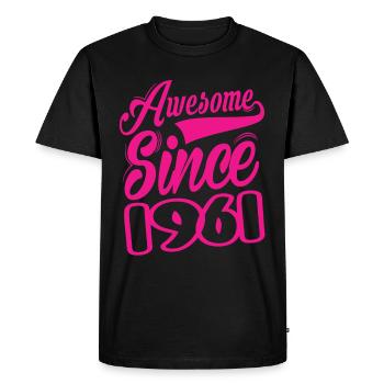 Awesome Since 1961 - Men's Premium Organic T-Shirt - black - Front - Nico (187cm)
