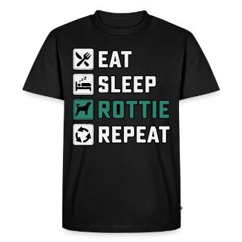 Manger dormir pourri Répéter - T-shirt Premium bio Homme - noir - Devant - Nico (187cm)