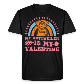 Mon Rottweiler est mon Valentin - T-shirt Premium bio Homme - noir - Devant - Nico (187cm)