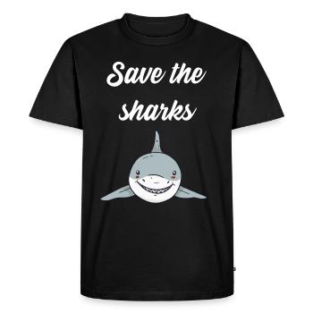 Save the sharks - Men's Premium Organic T-Shirt - black - Front - Nico (187cm)
