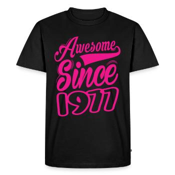 Awesome Since 1977 - Men's Premium Organic T-Shirt - black - Front - Nico (187cm)