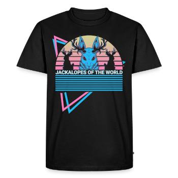 Schakalope Rétro Kryptide - T-shirt Premium bio Homme - noir - Devant - Nico (187cm)
