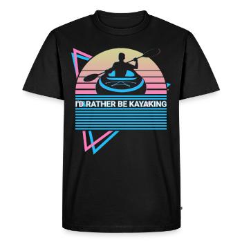 Funny Kayak Kayaking Retro - Men's Premium Organic T-Shirt - black - Front - Nico (187cm)