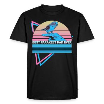 Perruche Perruche Rétro - T-shirt Premium bio Homme - noir - Devant - Nico (187cm)