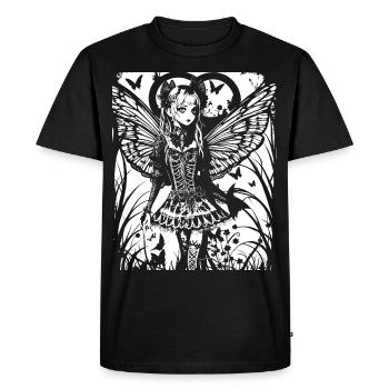 Fairycore Aesthetics Skeleton Fairy Goth Gothic G - Men's Premium Organic T-Shirt - black - Front - Nico (187cm)