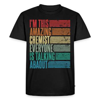 Vintage Chemist Chemist Gift Retro - Men's Premium Organic T-Shirt - black - Front - Nico (187cm)