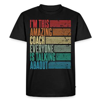 Vintage Coach Coach Cadeau Rétro - T-shirt Premium bio Homme - noir - Devant - Nico (187cm)