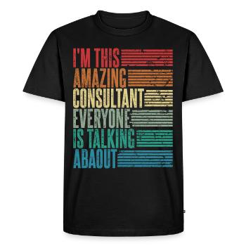 Consultant Vintage Consultant Cadeau Rétro - T-shirt Premium bio Homme - noir - Devant - Nico (187cm)