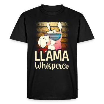 Lama Whisperer Dictons Lamas Llama Animal - T-shirt Premium bio Homme - noir - Devant - Nico (187cm)