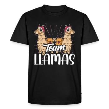 Équipe Llamas Animal de Noël Lama Lama Lama Dictons - T-shirt Premium bio Homme - noir - Devant - Nico (187cm)