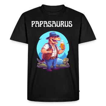 Papa saurus familles de dinosaures Dino Papasaurus - T-shirt Premium bio Homme - noir - Devant - Nico (187cm)