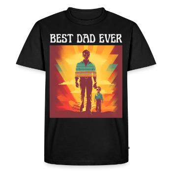 Citation de la fête des pères Père Père Père Père - T-shirt Premium bio Homme - noir - Devant - Nico (187cm)