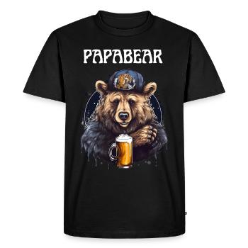 Papa Bear fier Papa papa fier papa - T-shirt Premium bio Homme - noir - Devant - Nico (187cm)