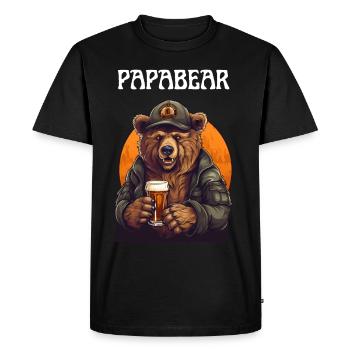 Papa Bear fier Papa papa fier papa - T-shirt Premium bio Homme - noir - Devant - Nico (187cm)