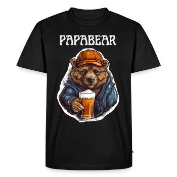 Papa Bear fier Papa papa fier papa - T-shirt Premium bio Homme - noir - Devant - Nico (187cm)