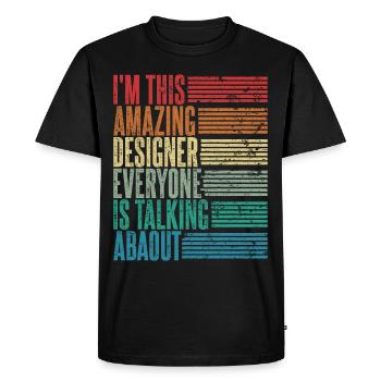 Vintage Designer Designer Cadeau Rétro - T-shirt Premium bio Homme - noir - Devant - Nico (187cm)