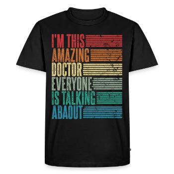Vintage Doctor Doctor Cadeau Rétro - T-shirt Premium bio Homme - noir - Devant - Nico (187cm)