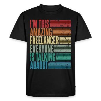 Vintage Freelancer Freelancer Gift Retro - Men's Premium Organic T-Shirt - black - Front - Nico (187cm)