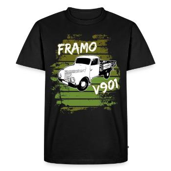 Framo flatbed transporter truck DDR IFA Oldtimer - Men's Premium Organic T-Shirt - black - Front - Nico (187cm)