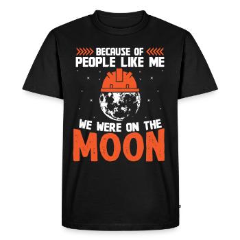 Aerospace Engineer We Were On The Moon - Men's Premium Organic T-Shirt - black - Front - Nico (187cm)