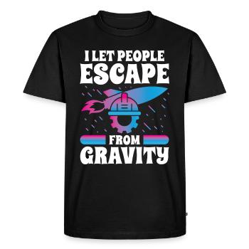 Aerospace Engineer Let People Escape From Gravity - Men's Premium Organic T-Shirt - black - Front - Nico (187cm)
