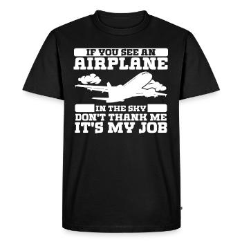 Aeronautical Engineer Don't Thank Me It's My Job - Men's Premium Organic T-Shirt - black - Front - Nico (187cm)