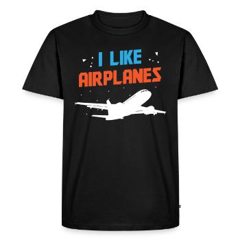 Aviation Engineer I Like Airplanes Engineer - Men's Premium Organic T-Shirt - black - Front - Nico (187cm)
