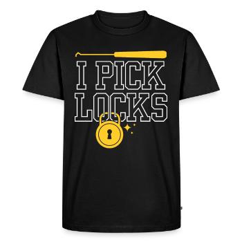 I Pick Locks Lock Picking Knacker Lock - Men's Premium Organic T-Shirt - black - Front - Nico (187cm)