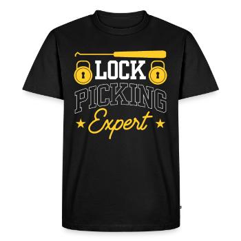 Lockpicking Expert Lock Picking Cracking Lock - T-shirt Premium bio Homme - noir - Devant - Nico (187cm)