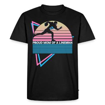 Football Lineman Retro - Men's Premium Organic T-Shirt - black - Front - Nico (187cm)