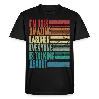 Travailleur non qualifié Cadeau de travailleur non qualifié Rétro - T-shirt Premium bio Homme - noir - Devant - Nico (187cm)