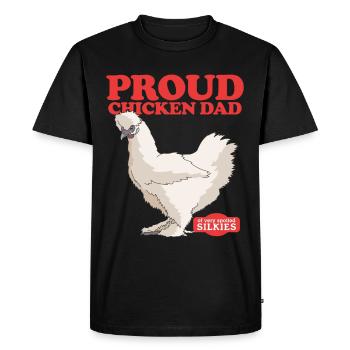 Silk Chicken Dad Chicken Silkie Silk Chickens Cadeau - T-shirt Premium bio Homme - noir - Devant - Nico (187cm)