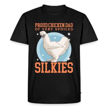 Silk Chicken Dad Silkie Chicken Silk Chickens Cadeau - T-shirt Premium bio Homme - noir - Devant - Nico (187cm)