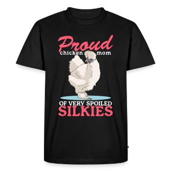 Silk Chicken Mom Chicken Silk Chicken Silkie Gift - T-shirt Premium bio Homme - noir - Devant - Nico (187cm)