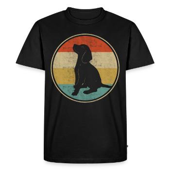 Beagle Dog Rétro - T-shirt Premium bio Homme - noir - Devant - Nico (187cm)
