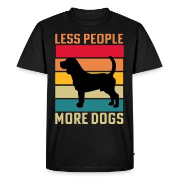 Moins de gens plus de chiens - T-shirt Premium bio Homme - noir - Devant - Nico (187cm)