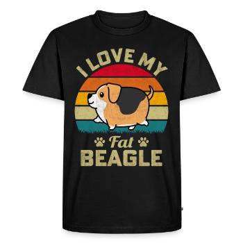 J’aime mon gros Beagle - T-shirt Premium bio Homme - noir - Devant - Nico (187cm)