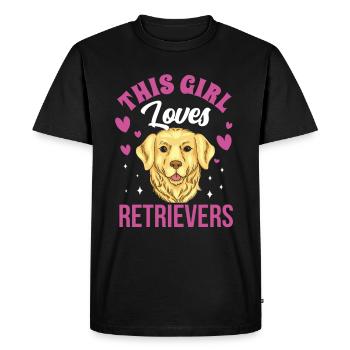 Cette fille aime le chien retriever retrievers - T-shirt Premium bio Homme - noir - Devant - Nico (187cm)