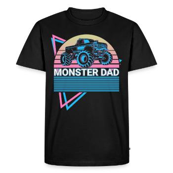Monster Truck Papa Rétro - T-shirt Premium bio Homme - noir - Devant - Nico (187cm)