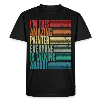 Vintage Painter Painter Gift Retro - Men's Premium Organic T-Shirt - black - Front - Nico (187cm)