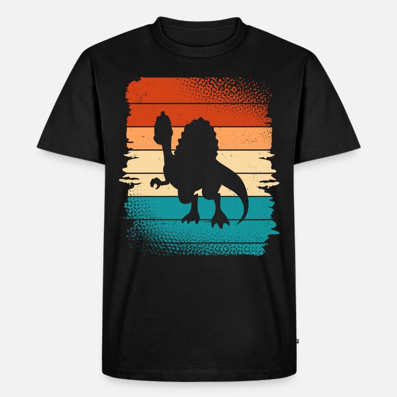 Dino Dinosaurier - Männer Premium Bio T-Shirt - Schwarz